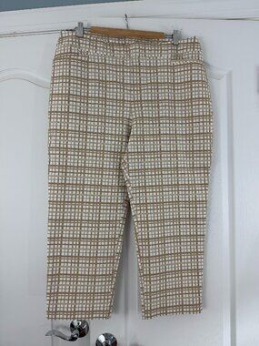 Chico's Pants Size 3 (16) Tan/White Pattern 3047